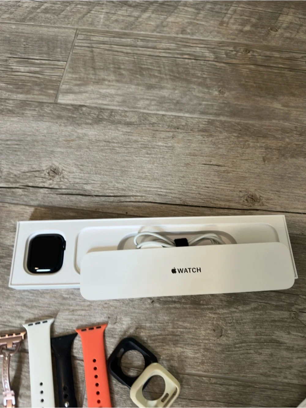 Apple Series 7 Black Smartwatch with Black Silicone Band